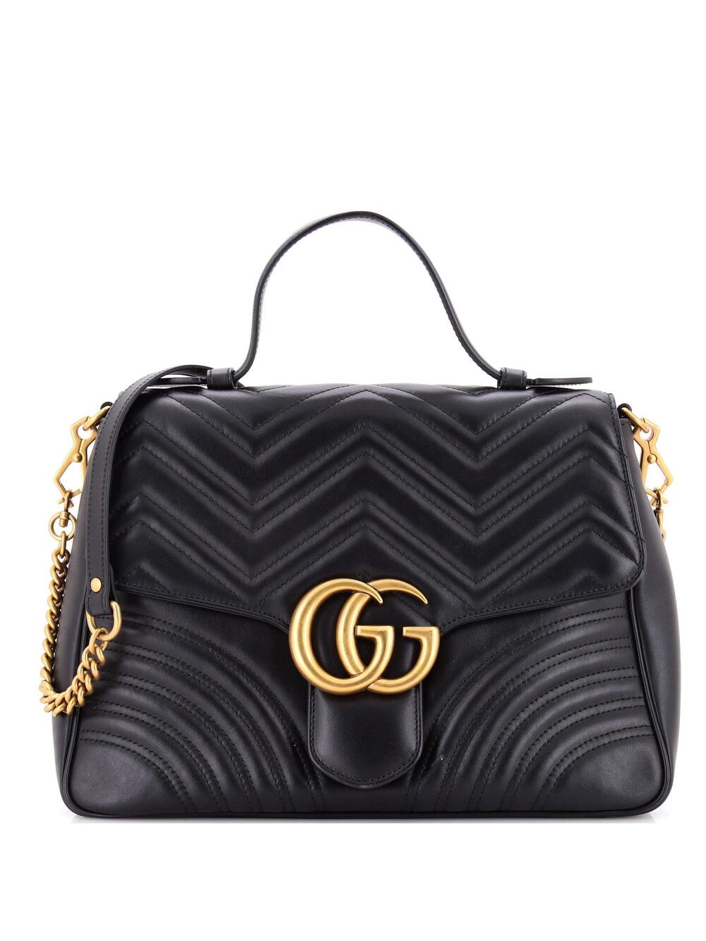 Gucci Gg Marmont Top Handle Flap Bag #348450G20B
